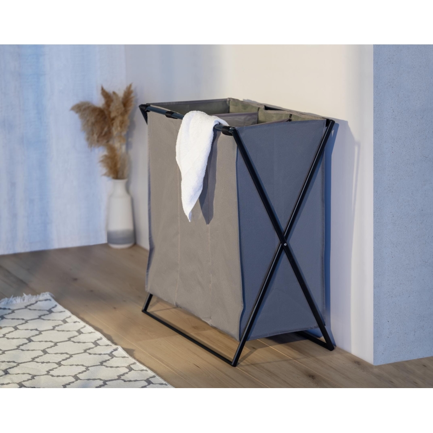 WENKO 71297800 - Pesukorv TRIO 69x76 cm hall/must