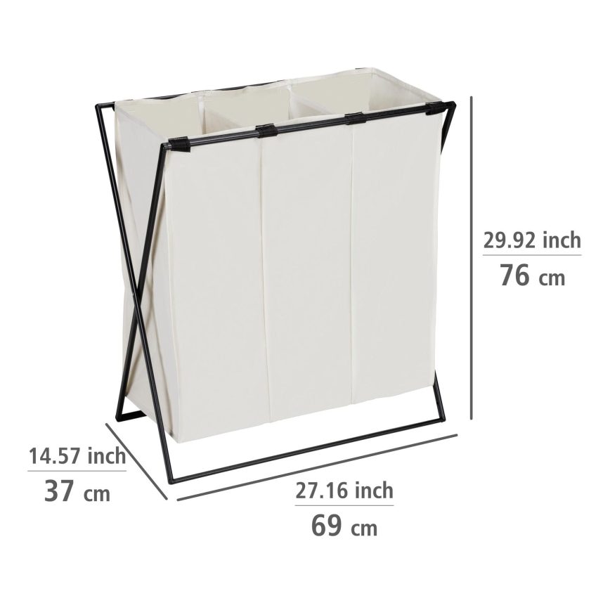 WENKO 71298800 - Pesukorv TRIO 69x76 cm kreem/must