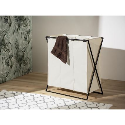 WENKO 71298800 - Pesukorv TRIO 69x76 cm kreem/must