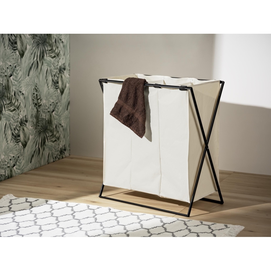 WENKO 71298800 - Pesukorv TRIO 69x76 cm kreem/must