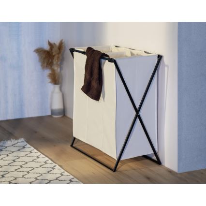 WENKO 71298800 - Pesukorv TRIO 69x76 cm kreem/must
