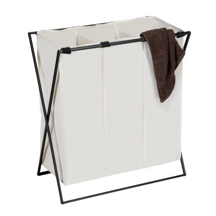 WENKO 71298800 - Pesukorv TRIO 69x76 cm kreem/must