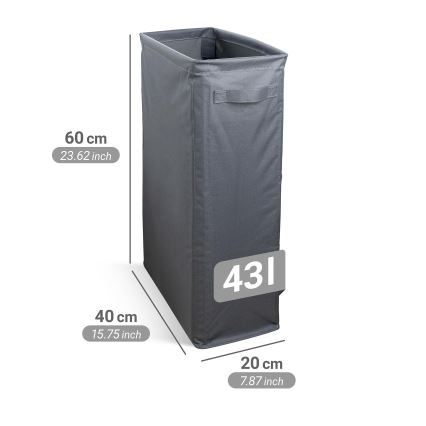 WENKO 71299800 - Pesukorv SLIM 20x60 cm antratsiit