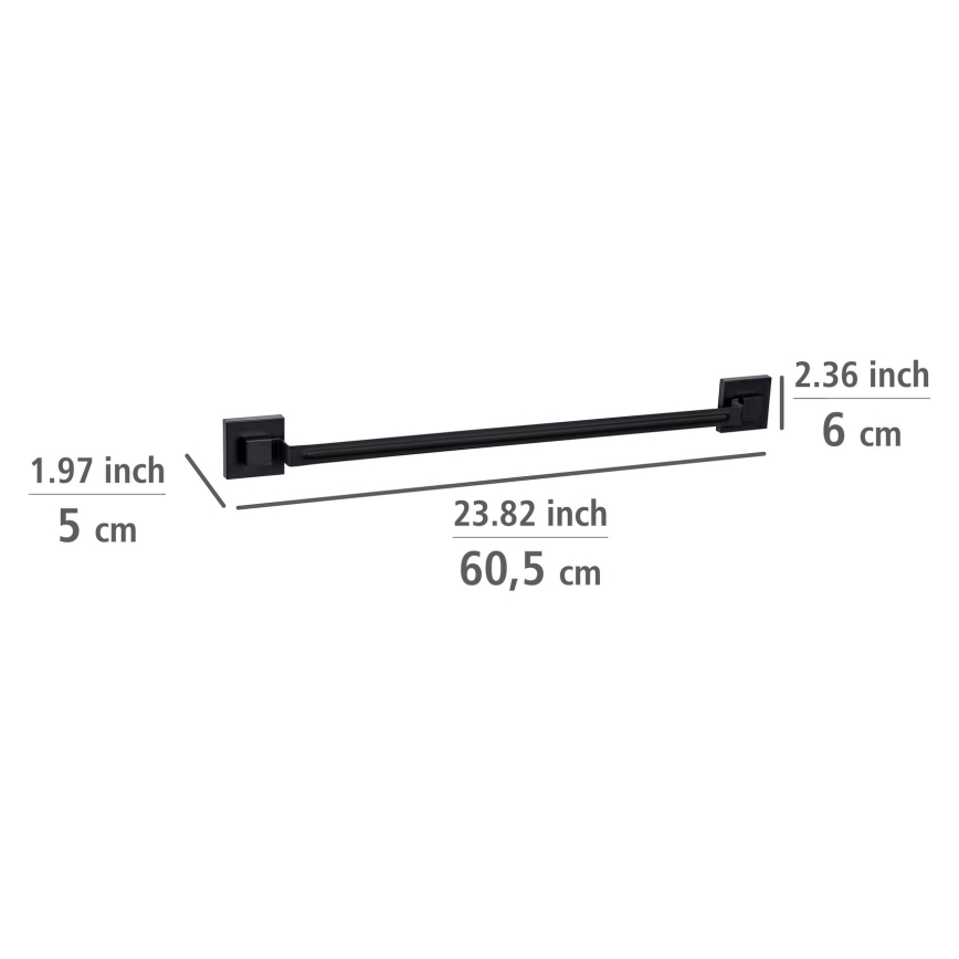 WENKO 71445800 - Rätikuvarras VACUUM-LOC QUADRO ED 60,5x6 cm must