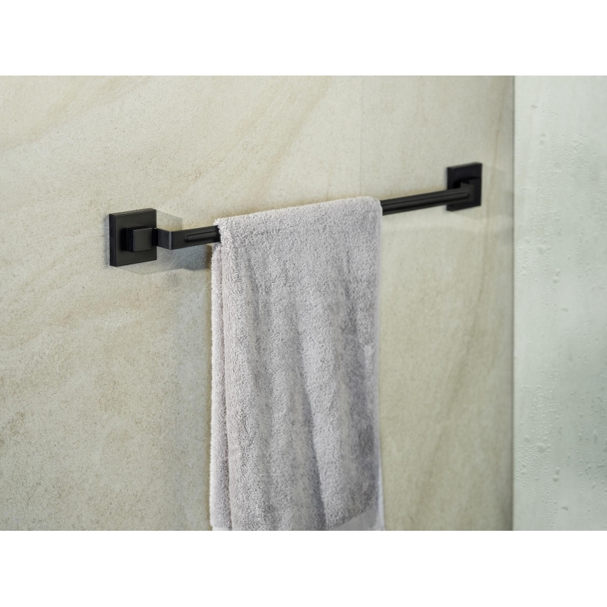 WENKO 71445800 - Rätikuvarras VACUUM-LOC QUADRO ED 60,5x6 cm must