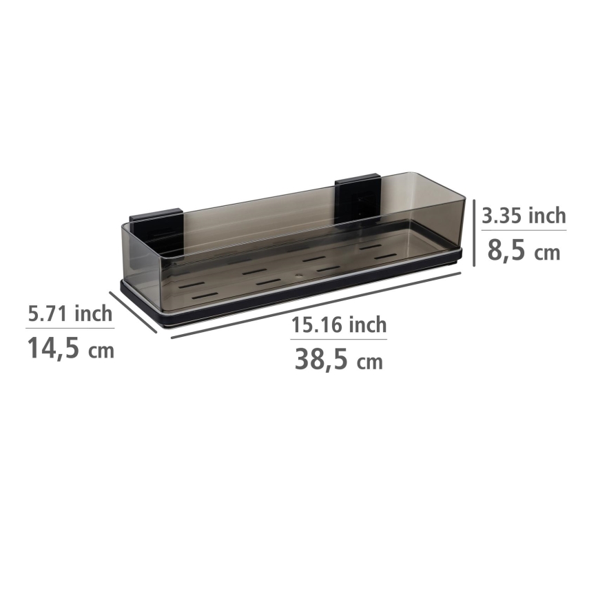 WENKO 71446800 - Riiul VACUUM-LOC QUADRO ED 38,5x14,5 cm must
