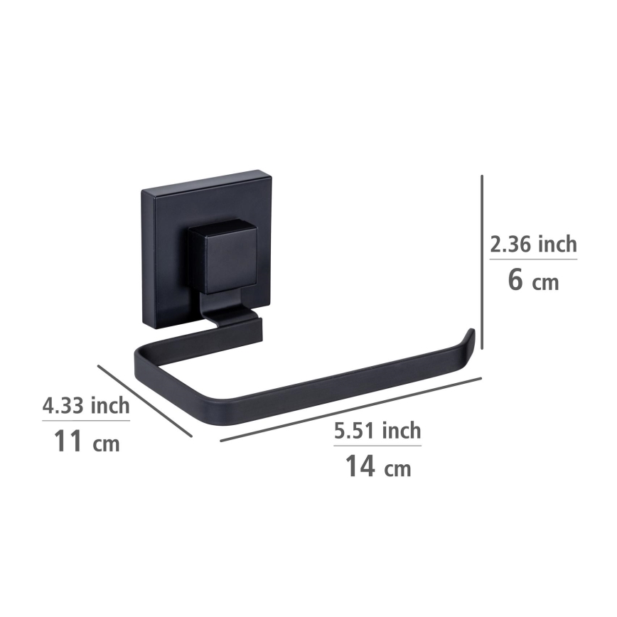 WENKO 71447800 - Tualettpaberi hoidja VACUUM-LOC QUADRO ED 14x11 cm must
