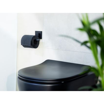 WENKO 71447800 - Tualettpaberi hoidja VACUUM-LOC QUADRO ED 14x11 cm must