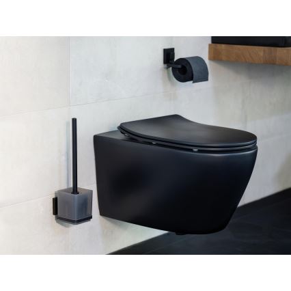 WENKO 71447800 - Tualettpaberi hoidja VACUUM-LOC QUADRO ED 14x11 cm must