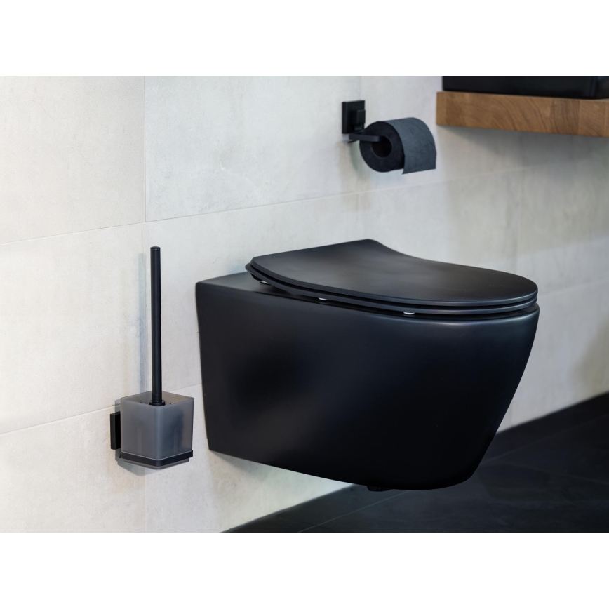 WENKO 71447800 - Tualettpaberi hoidja VACUUM-LOC QUADRO ED 14x11 cm must