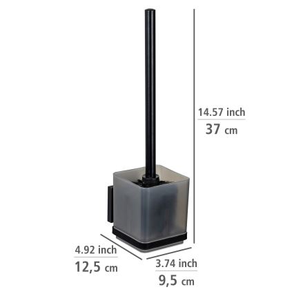 WENKO 71450800 - WC-komplekt VACUUM-LOC QUADRO ED 9,5x37 cm must