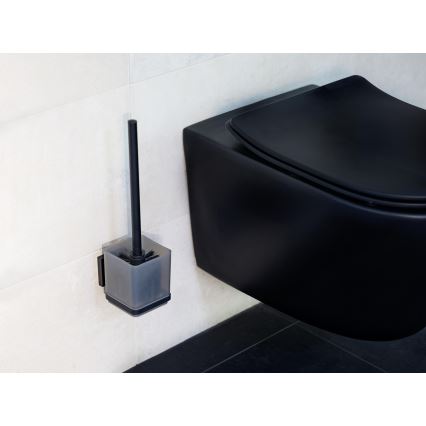 WENKO 71450800 - WC-komplekt VACUUM-LOC QUADRO ED 9,5x37 cm must