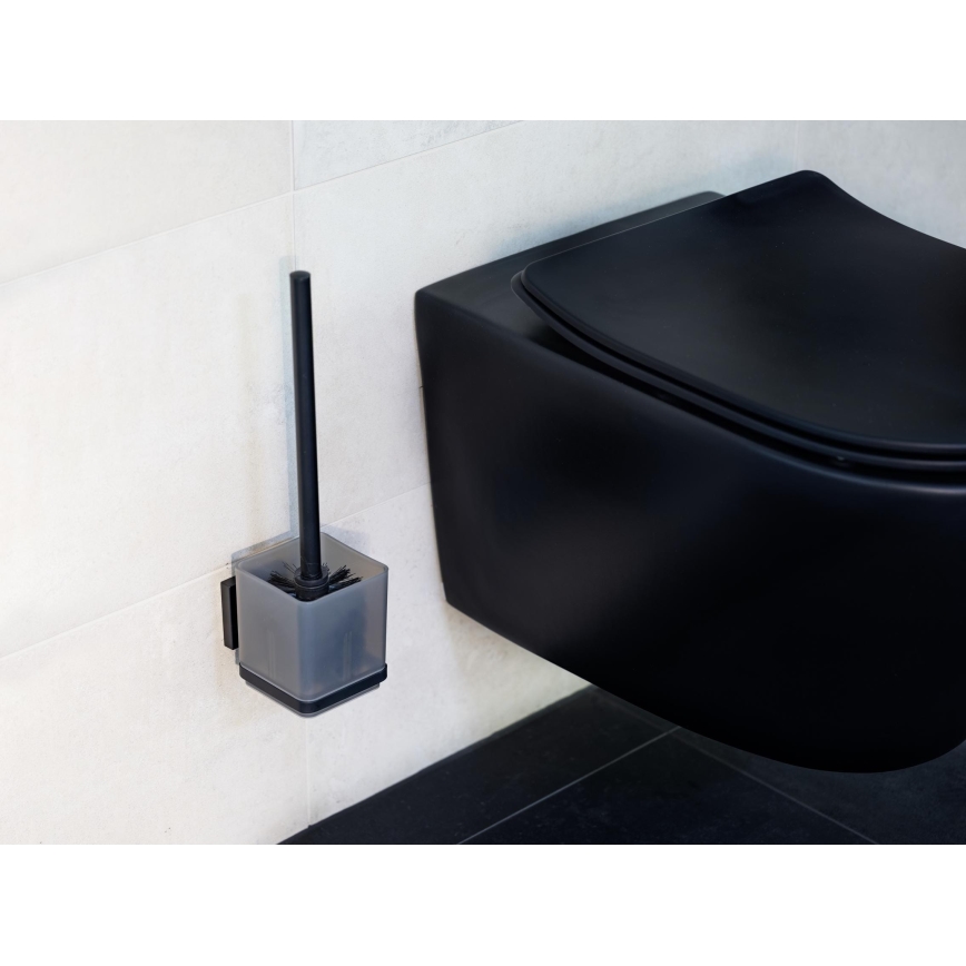 WENKO 71450800 - WC-komplekt VACUUM-LOC QUADRO ED 9,5x37 cm must