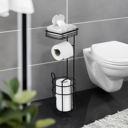 WENKO 71451800 - Tualettpaberihoidik 16x59 cm must
