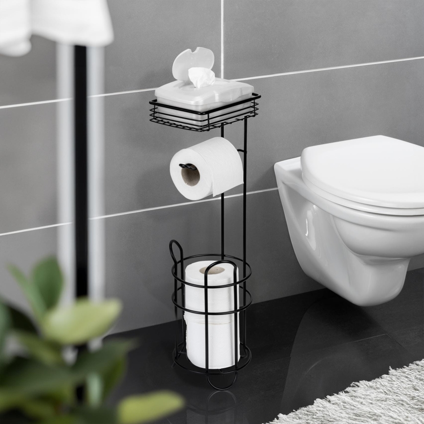 WENKO 71451800 - Tualettpaberihoidik 16x59 cm must