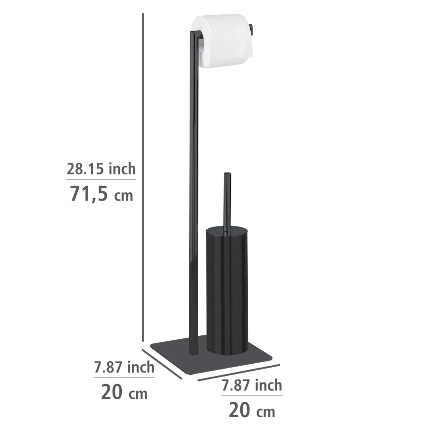 WENKO 71556800 - WC-komplekt RECCO 20x71,5 cm must