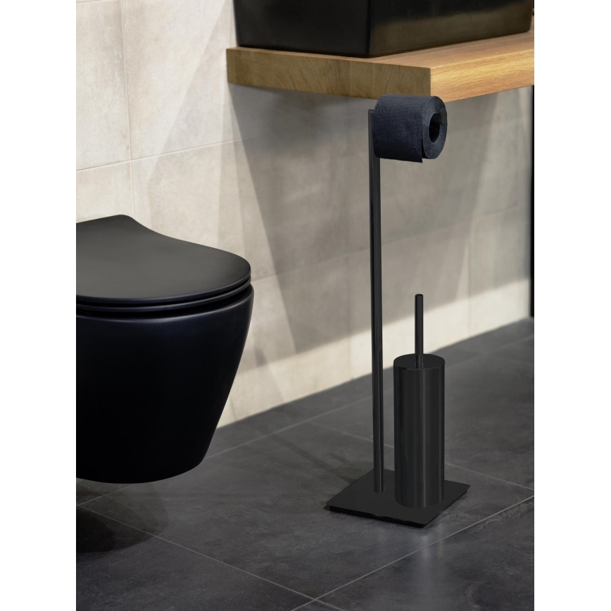 WENKO 71556800 - WC-komplekt RECCO 20x71,5 cm must