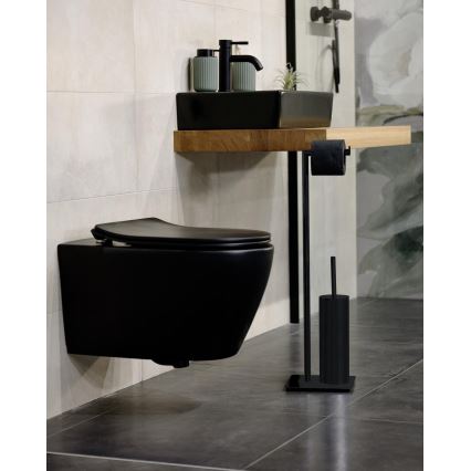 WENKO 71556800 - WC-komplekt RECCO 20x71,5 cm must