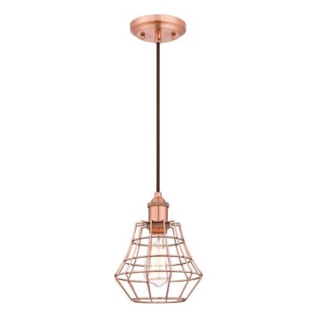 Westinghouse 6105240 - Rippvalgusti kaabliga NATHAN 1xE27/60W/230V läbimõõt 19 cm vaskne