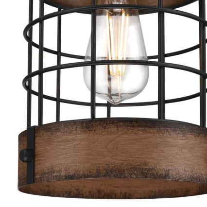 Westinghouse 61179 - Rippvalgusti kaabliga LANGSTON 1xE27/60W/230V läbimõõt 19 cm barnwood