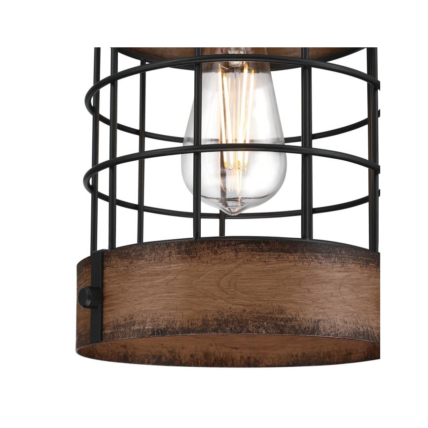 Westinghouse 61179 - Rippvalgusti kaabliga LANGSTON 1xE27/60W/230V läbimõõt 19 cm barnwood
