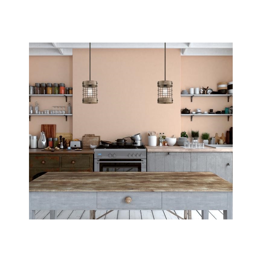 Westinghouse 61180 - Ripplühter kaabliga LANGSTON 1xE27/60W/230V läbimõõt 19 cm, mänd