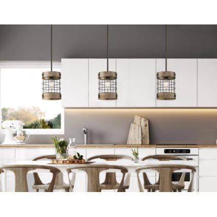 Westinghouse 61180 - Ripplühter kaabliga LANGSTON 1xE27/60W/230V läbimõõt 19 cm, mänd