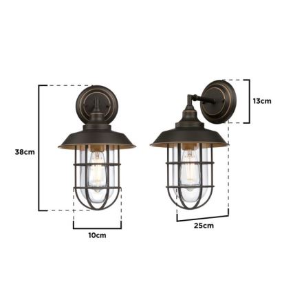 Westinghouse 6121640 - LED välisseinavalgusti IRON HILL 1xE27/60W/230V IP44