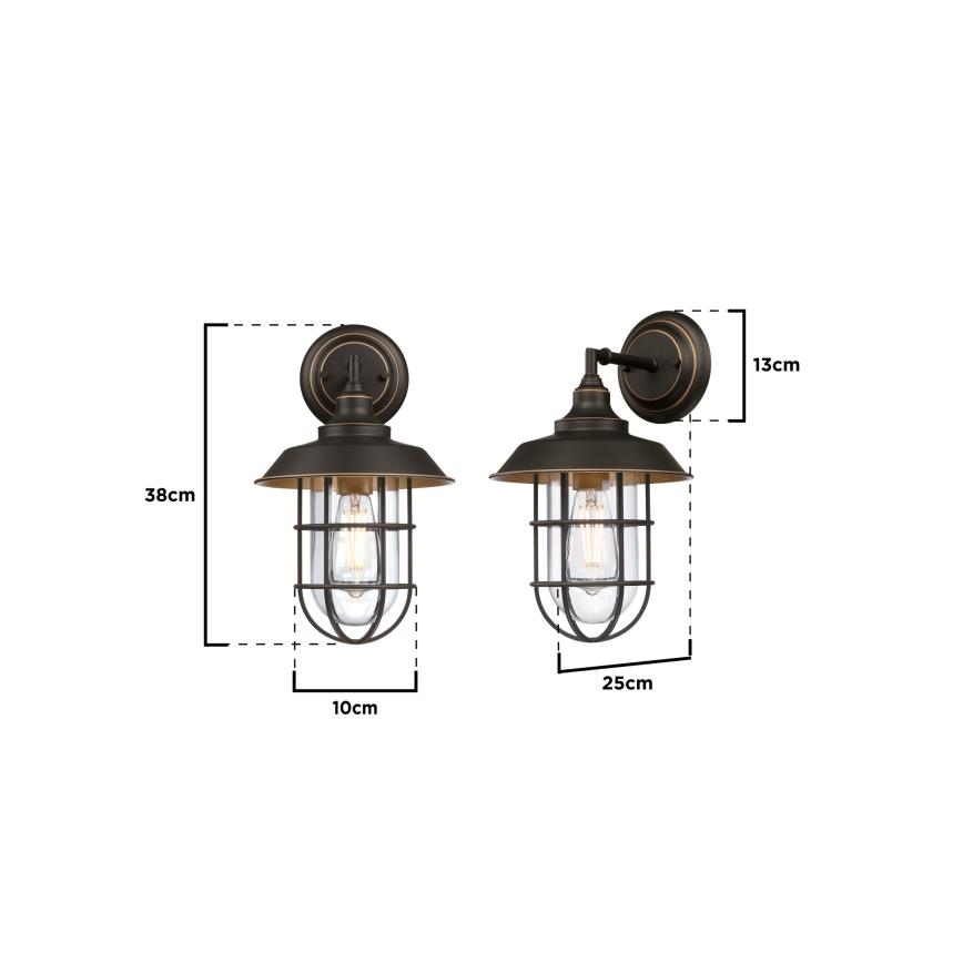 Westinghouse 6121640 - LED välisseinavalgusti IRON HILL 1xE27/60W/230V IP44