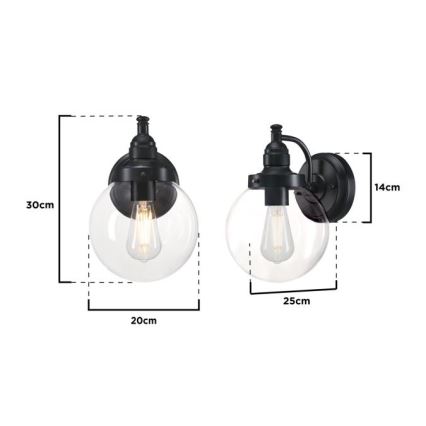Westinghouse 61239 - Väli seinavalgusti EDDYSTONE 1xE27/60W/230V IP44
