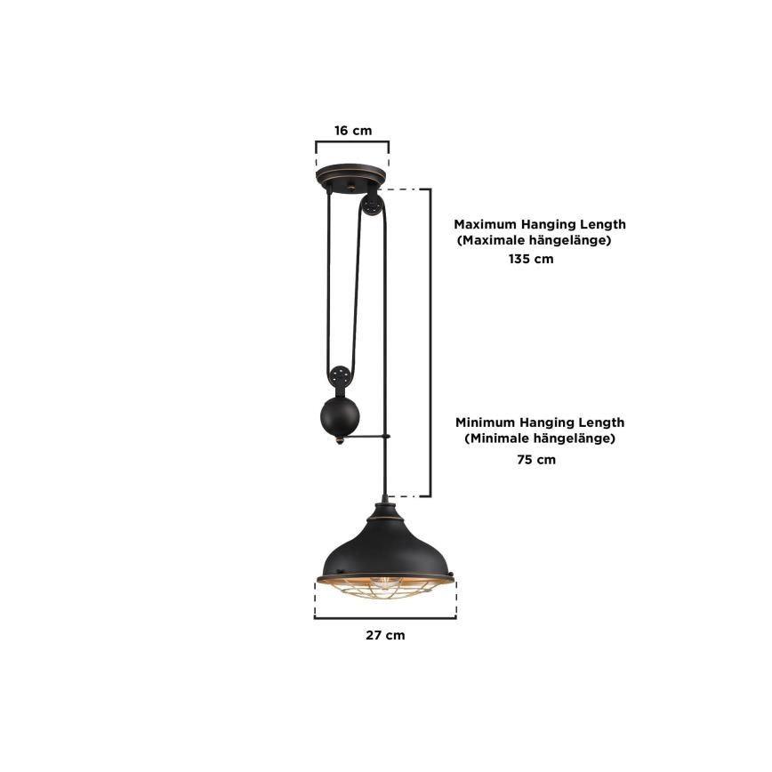 Westinghouse 61249 - Lühter CHAVES 1xE27/60W/230V