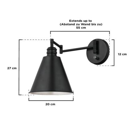 Westinghouse 61254 - Seinavalgusti TROCADERO 1xE27/60W/230V