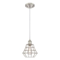 Westinghouse 6337240 - Rippvalgusti kaabliga NATHAN 1xE27/60W/230V läbimõõt 19 cm hõbedane