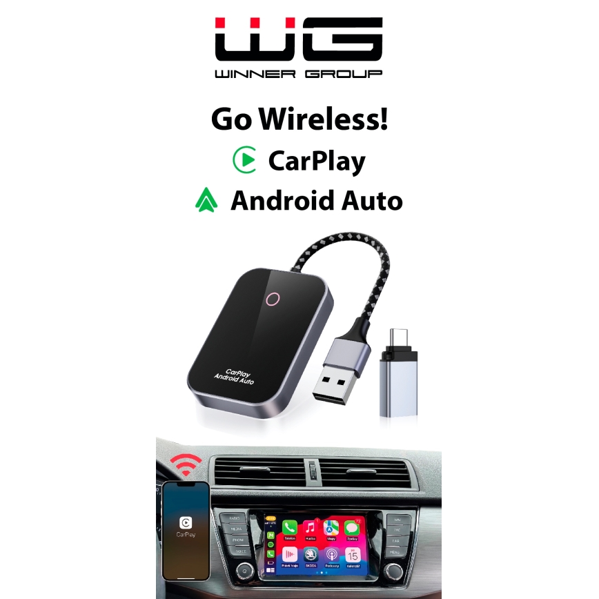 Winner Group-Adapter GoWireless! juhtmevabaks ühenduseks CarPlay ja Android Auto