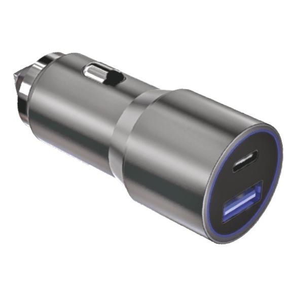 Winner Group - Autolaadija 1xUSB-C + 1xUSB-A Power Delivery 58,5W hõbedane
