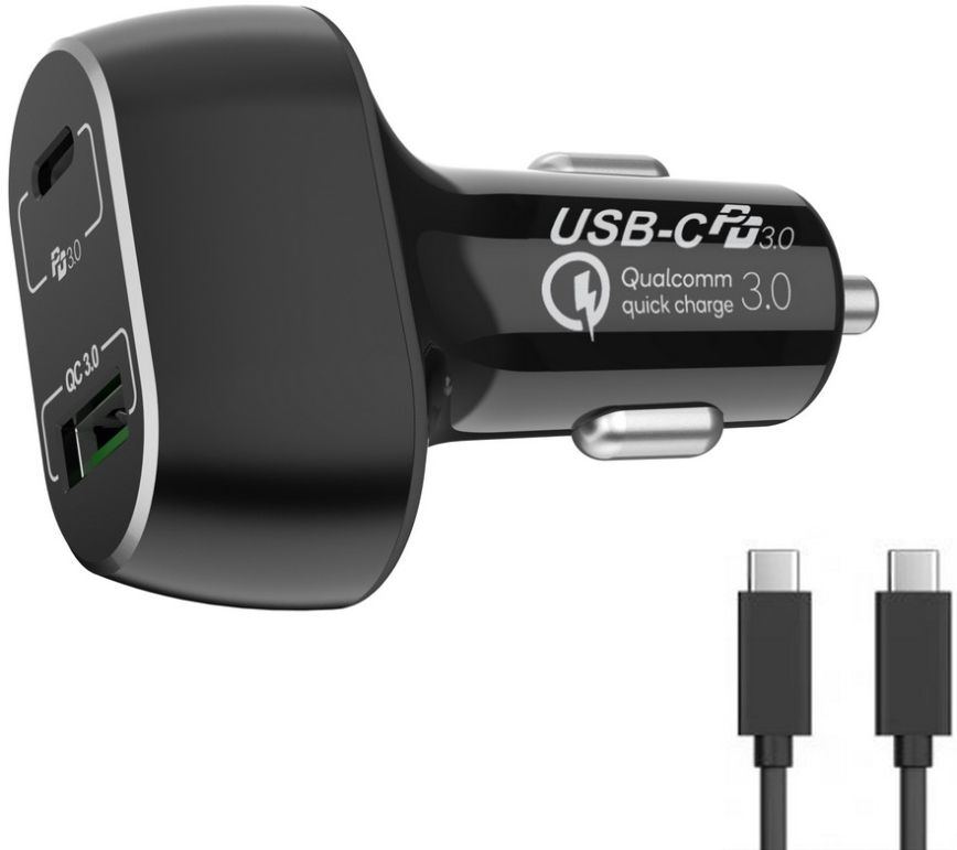 Winner Group - Autolaadija 1xUSB-C + 1xUSB-A Power Delivery 63W + USB kaabel USB-C / USB-C 1 m must