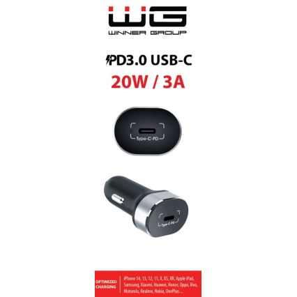 Winner Group - Autolaadija 1xUSB-C Power Delivery 20W must