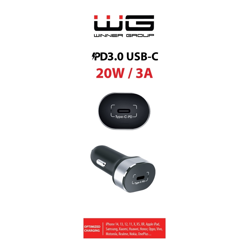 Winner Group - Autolaadija 1xUSB-C Power Delivery 20W must