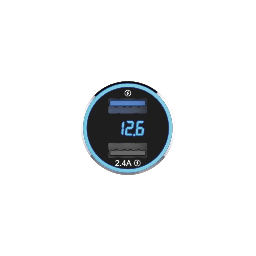 Winner Group - Autolaadija koos ekraan 2xUSB-A Power Delivery 30W must