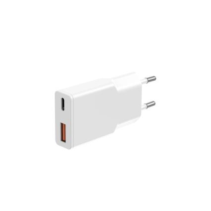 Winner Group - GaN-laadimisadapter 1xUSB-A + 1xUSB-C 30W valge