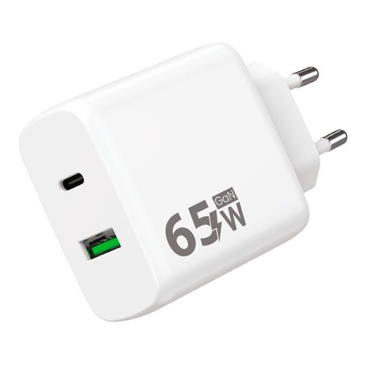 Winner Group - Kiirlaadmisadapter 1xUSB-C + 1xUSB-A Power Delivery 65W valge