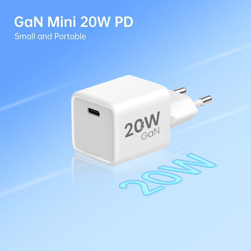 Winner Group- Kiirlaadmisadapter 1xUSB-C PD 20W + USB kaabel USB-C / USB-C 1m