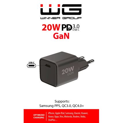 Winner Group - Kiirlaadmisadapter 1xUSB-C Power Delivery 20W must