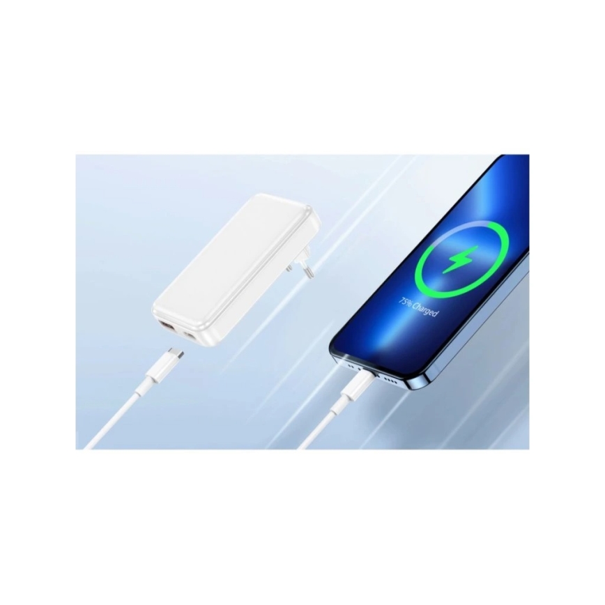 Winner Group - Laadimisadapter GaN 1xUSB-A + 1xUSB-C 30W valge