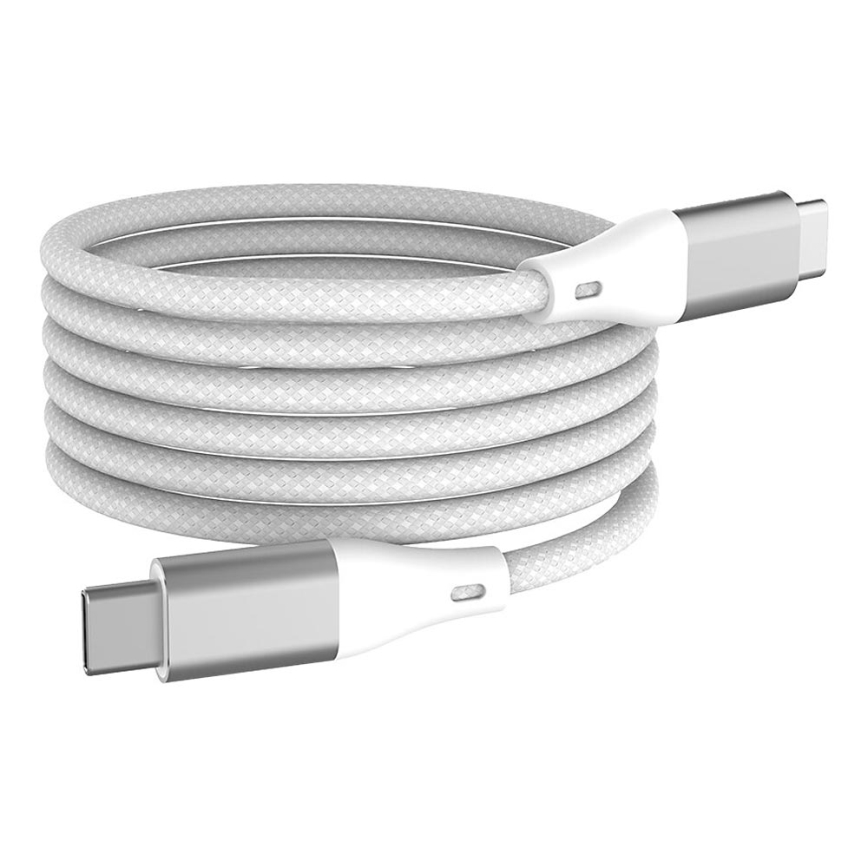 Winner Group - Magneetiline USB kaabel USB-C / USB-C 60W 1m valge