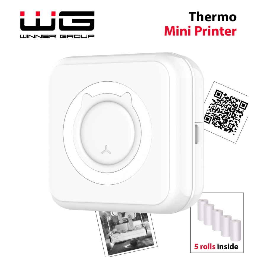 Winner Group - Mini termoprinter 800 mAh valge