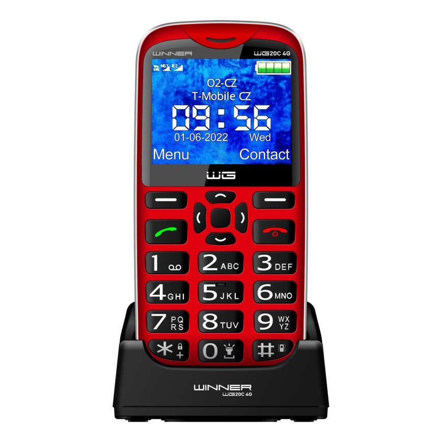 Winner Group - mobiiltelefon eakatele 1600 mAh punane