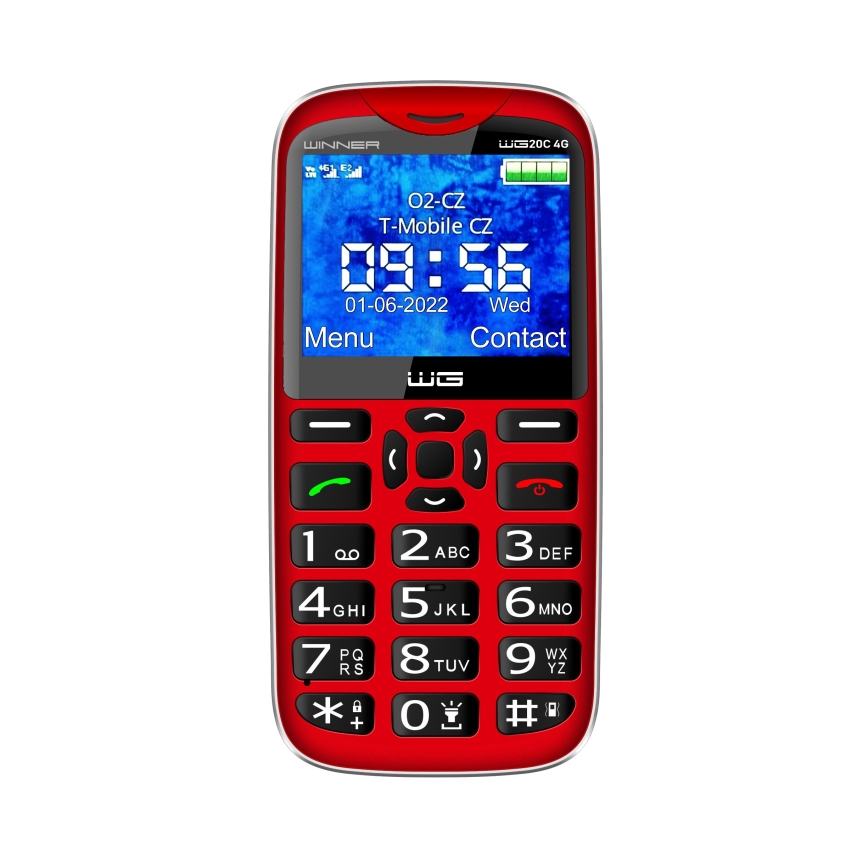 Winner Group - mobiiltelefon eakatele 1600 mAh punane