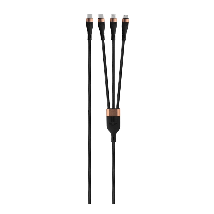 Winner Group -USB kaabel 3-ühes USB-C / Lightning, USB-C ja Micro USB 100W 1,5m must