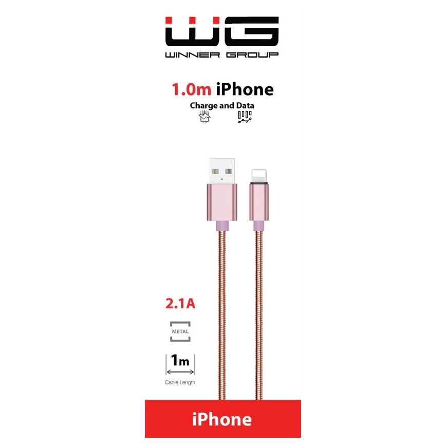 Winner Group - USB kaabel Lightning / USB-A 1m roosa